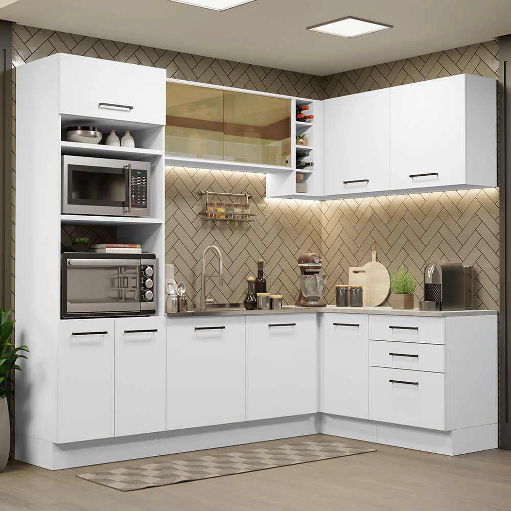 Combo completo de Cocina Esquinera 399cm Agata Madesa 01 Blanco