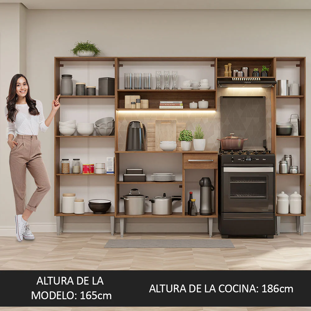 Combo completo de Cocina Emilly Hit 261cm Marrón - Image 5