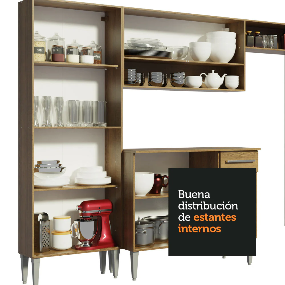 Combo completo de Cocina Emilly Hit 261cm Marrón - Image 8