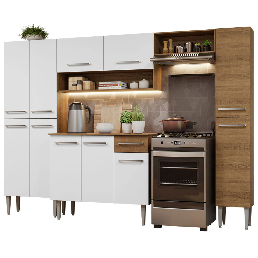 Combo completo de Cocina Emilly Hit 261cm Marrón/Blanco - Image 3