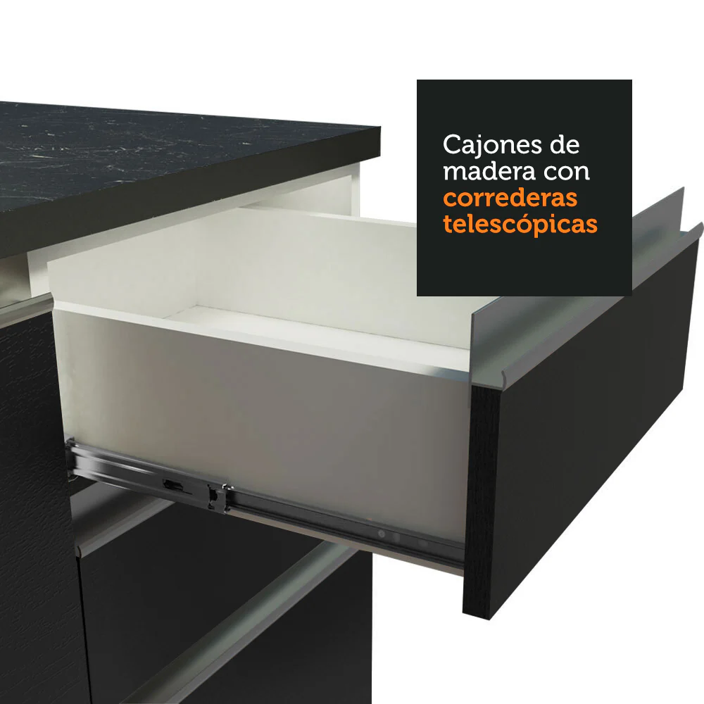Combo Completo de Cocina Esquinera 100% MDF 409 cm Frentes Blanco Brillante Acordes Madesa 01 - Image 6