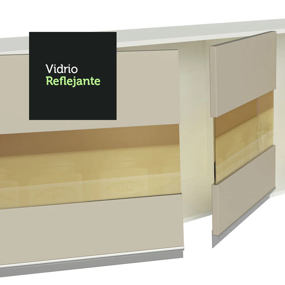 Combo Completo de Cocina Esquinera 100% MDF 448 cm Blanco/Marrón/Crema Smart Madesa 01 - Image 8