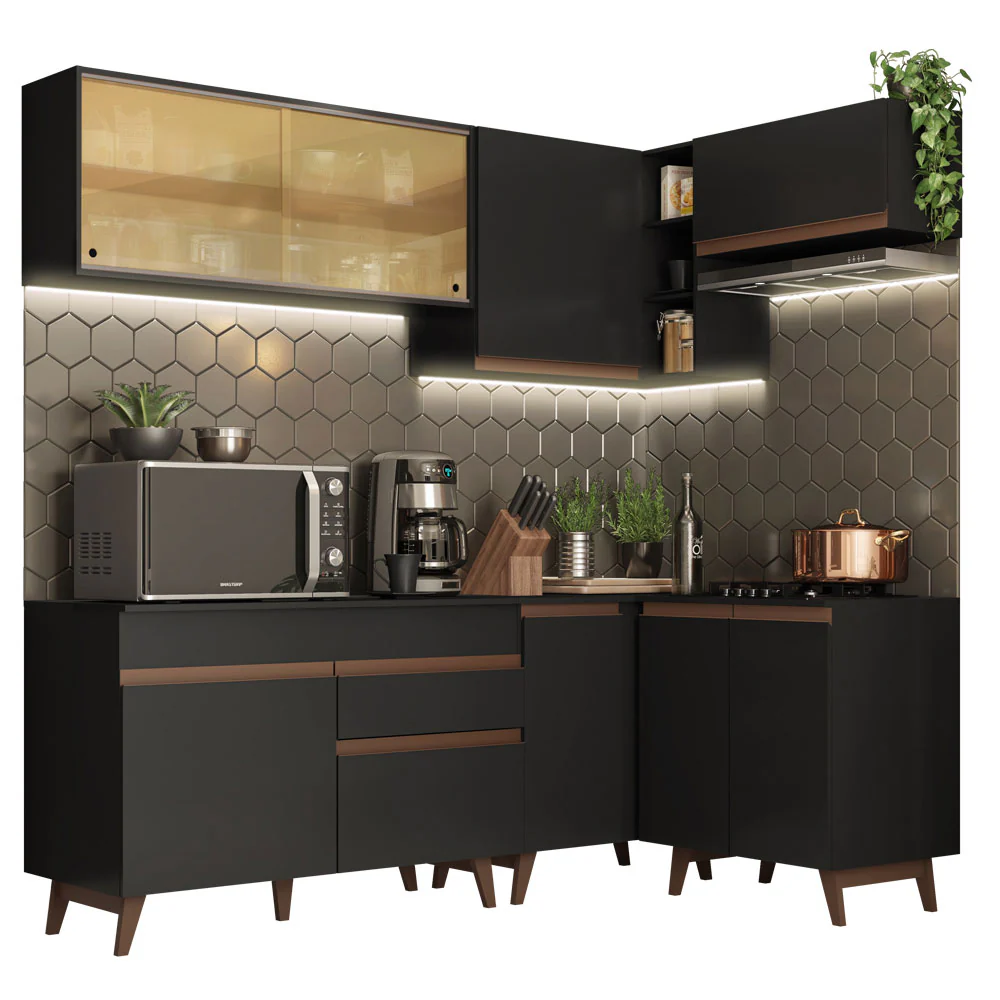 Combo completo de Cocina Esquinera 332cm Reims Negro 02 - Image 3