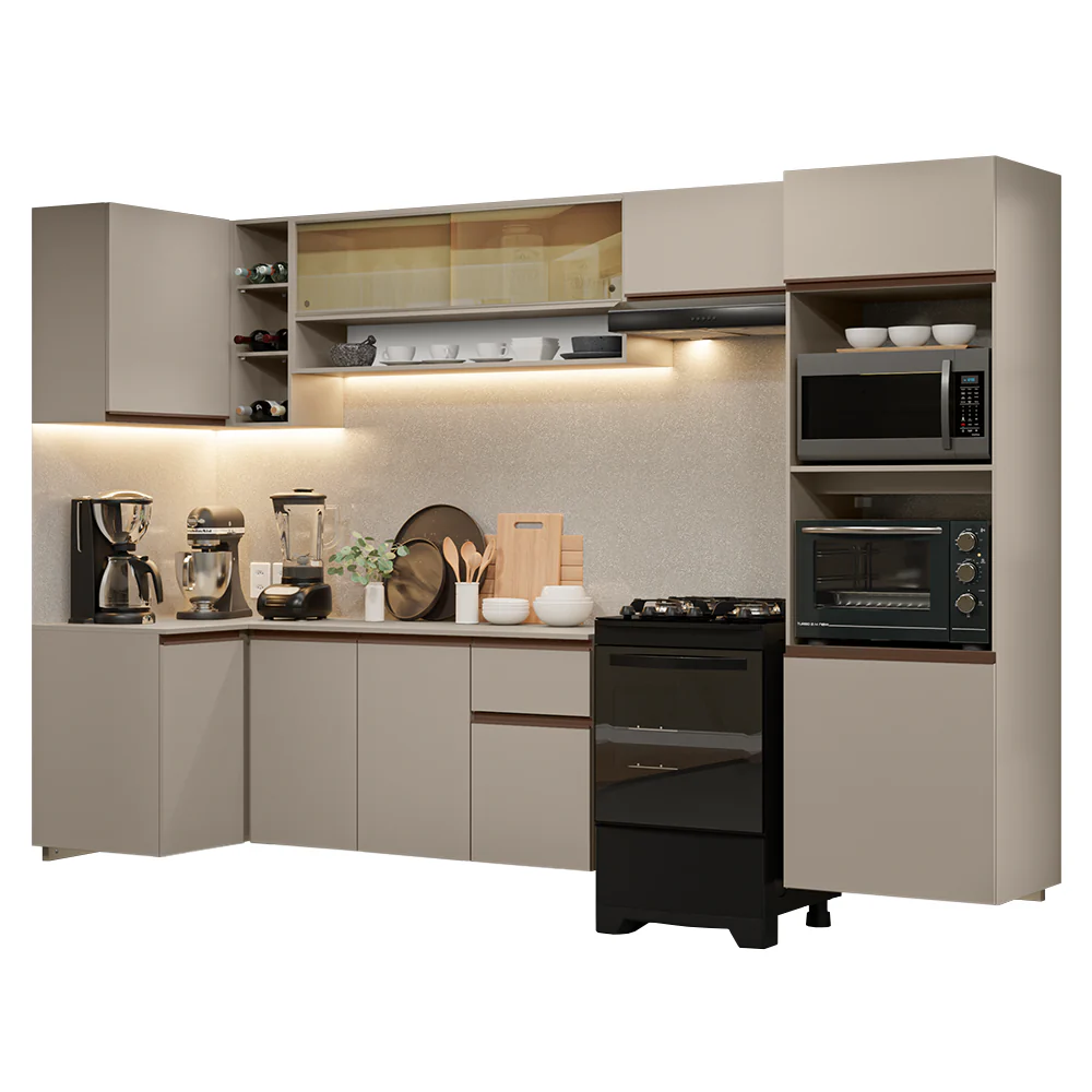 Combo completo de Cocina Esquinera 385 cm, Crema Nice Madesa 02 - Image 3
