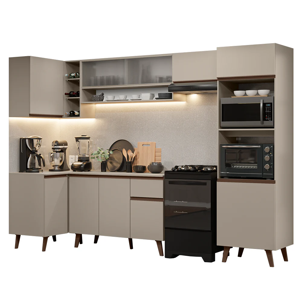 Combo completo de Cocina Esquinera 385cm Crema Nice Madesa 03 - Image 3