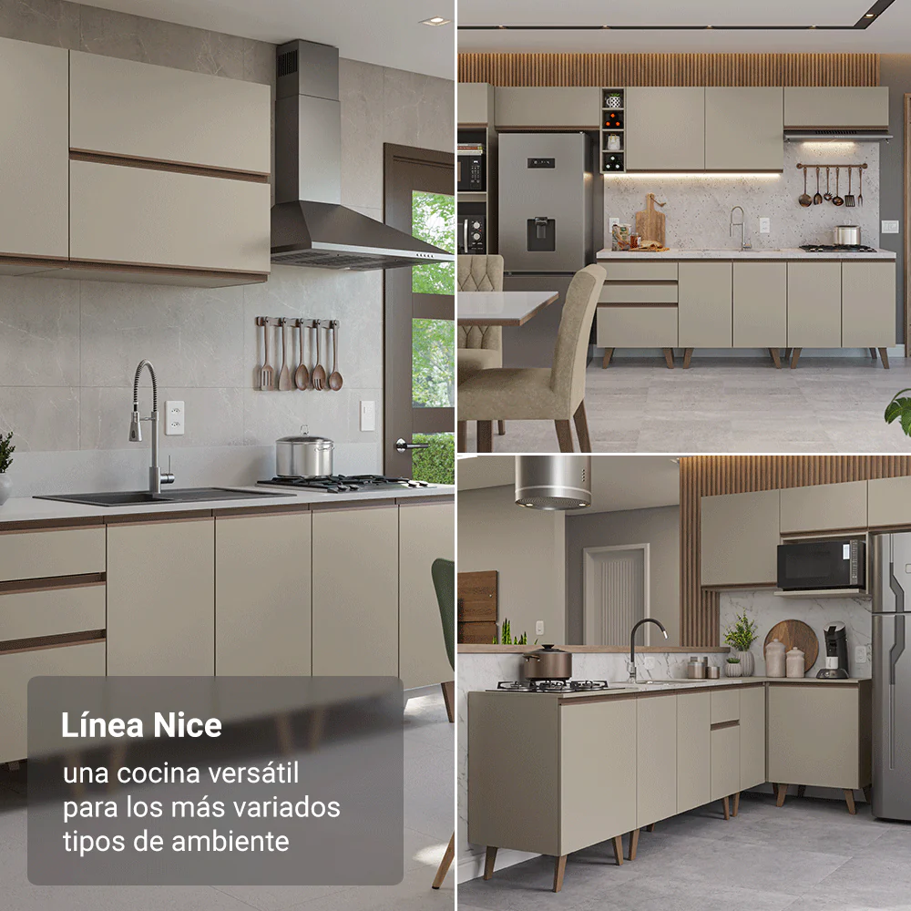 Combo completo de Cocina Esquinera 385cm Crema Nice Madesa 03 - Image 5