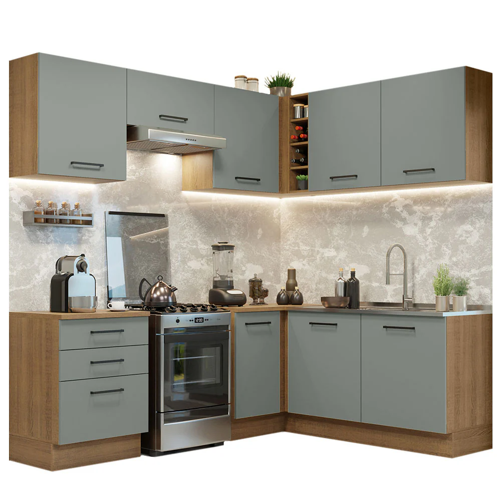 Combo completo de Cocina Esquinera 399cm Marrón/Gris Agata 02 - Image 3
