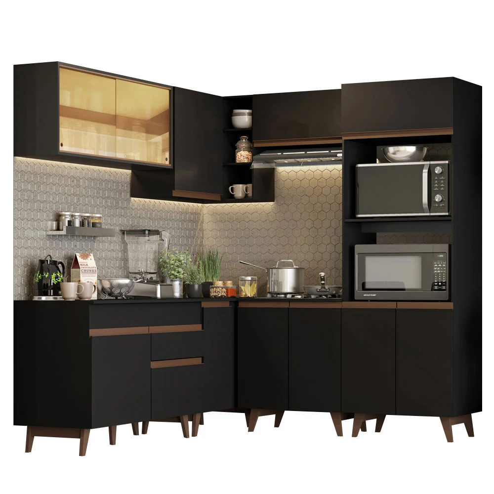 Combo completo de Cocina Esquinera 402cm Reims Negro 01 - Image 3