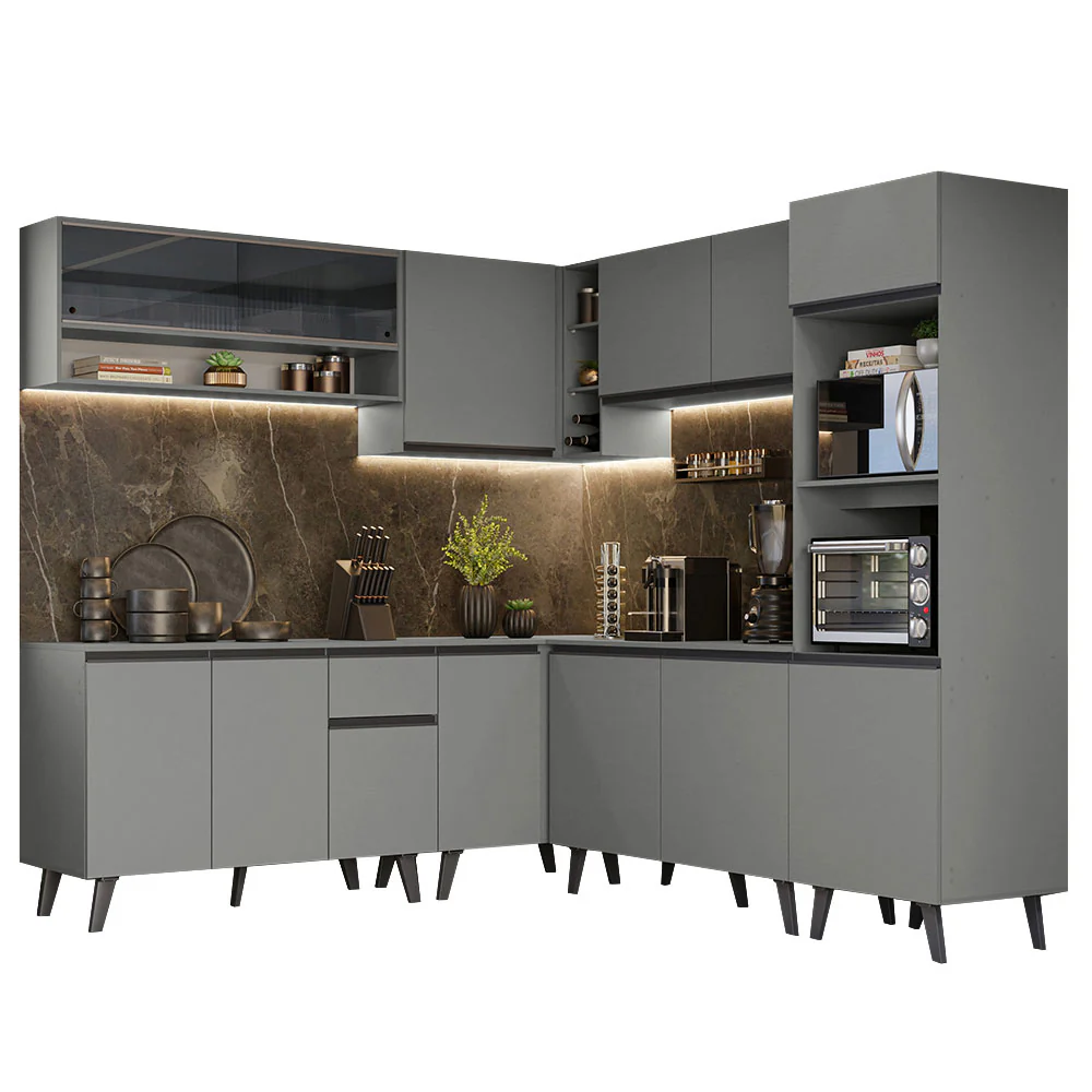 Combo Completo de Cocina Esquinera 445 cm Gris Nice Madesa 01 - Image 3