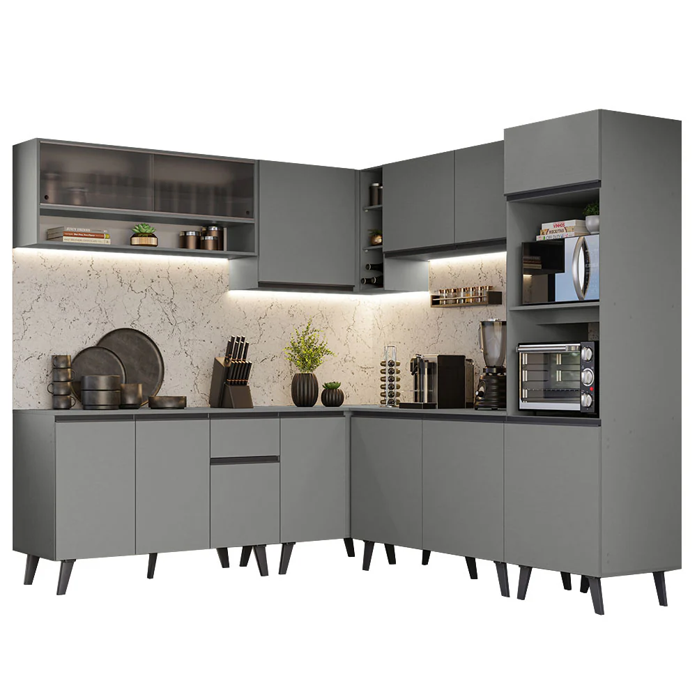 Combo Completo de Cocina Esquinera 445 cm Gris Nice Madesa 02 - Image 3
