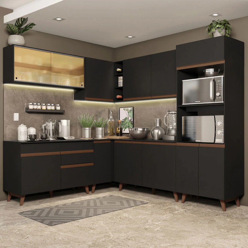 Combo completo de Cocina Esquinera 452cm Reims Negro 01