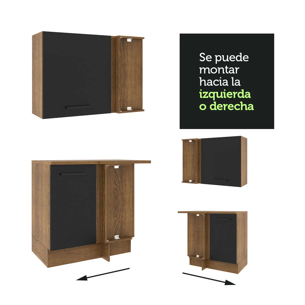 Combo Completo de Cocina Esquinera 486 cm Marrón/Negro 60 cm de Profundidad Agata Madesa 01 - Image 8