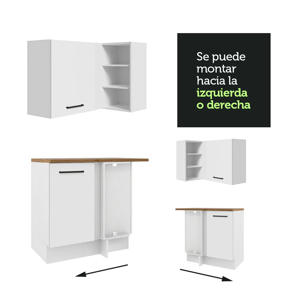 Combo completo de Cocina Esquinera 486cm Blanco con mesada Marrón 60cm fondo Agata Madesa 01 - Image 8
