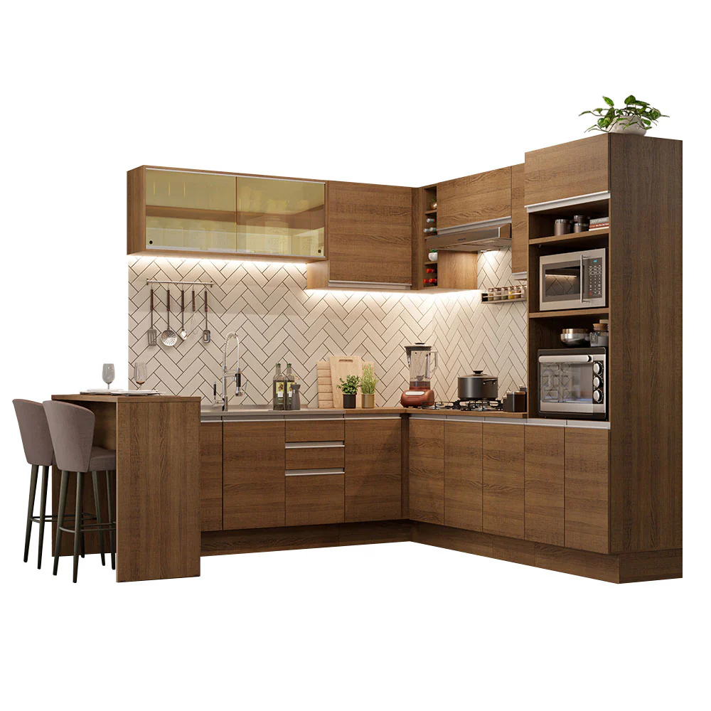Combo completo de Cocina Esquinera 504cm Glamy Madesa 01 Marrón - Image 3