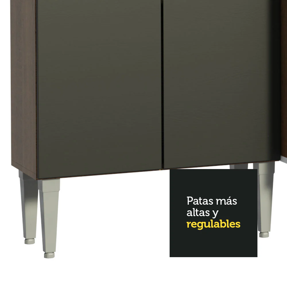 Combo completo de Cocina Esquinera Madesa Emilly 293cm Marrón/Negro 04 - Image 7