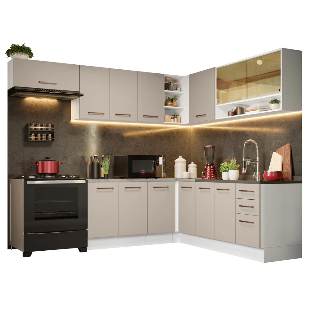 Combo completo de Cocina Esquinero 486cm Blanco/Crema 60cm de Profundidad Agata Madesa 01 - Image 2