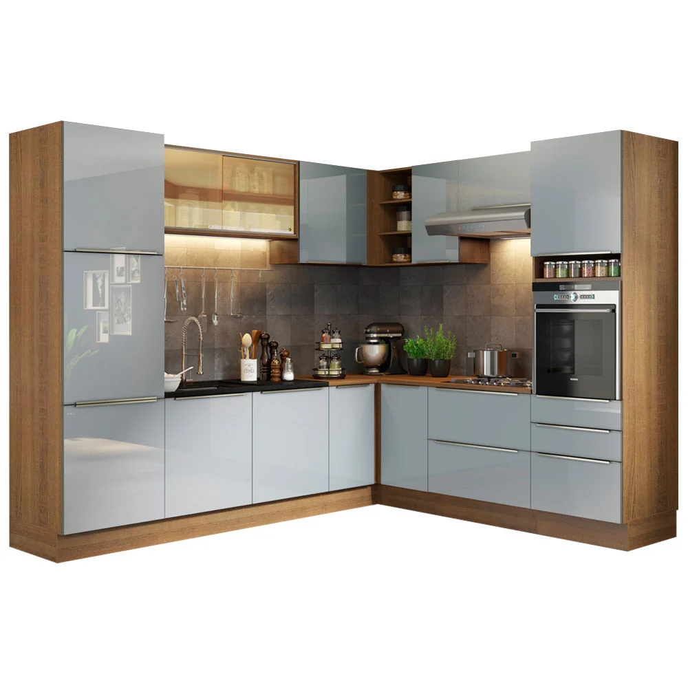Combo completo de Cocina Esquinero 526cm Marrón/Gris Lux Madesa 01 - Image 2