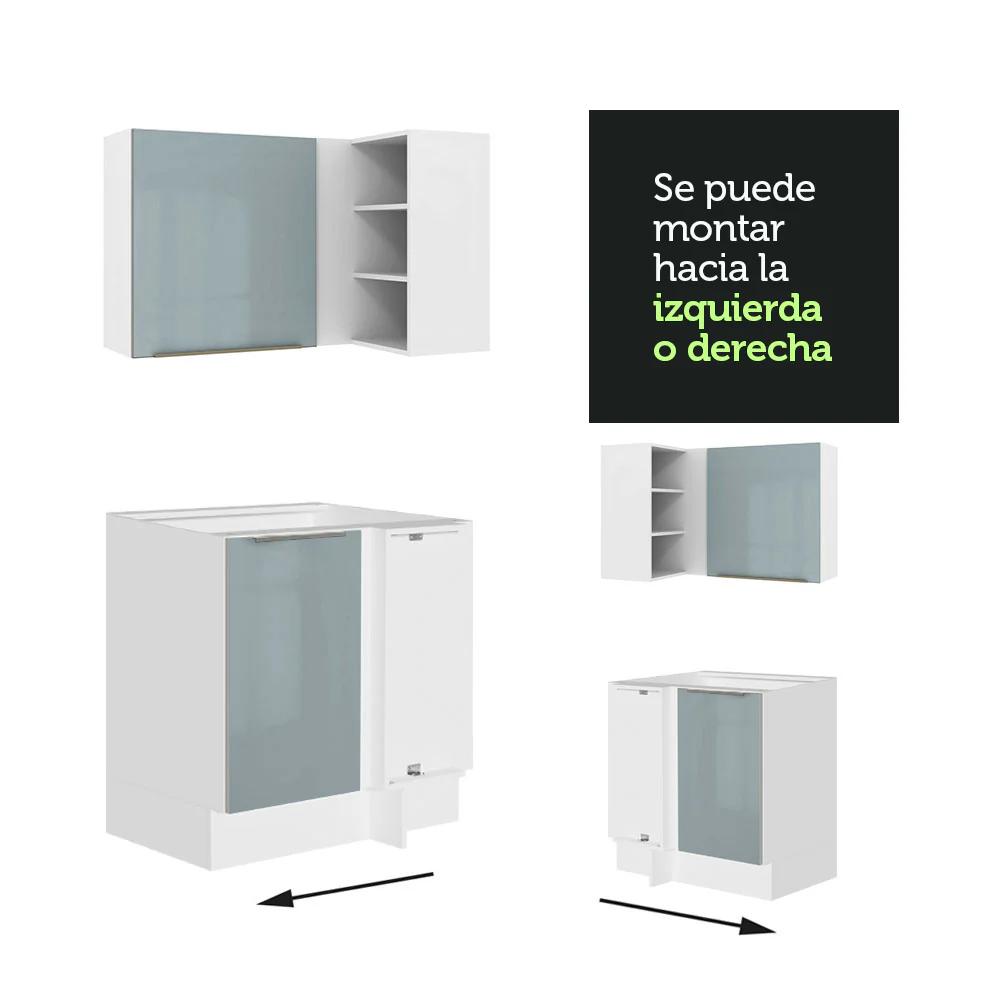 Combo completo de Cocina Esquinero 546cm Blanco/Gris Lux Madesa 01 - Image 6