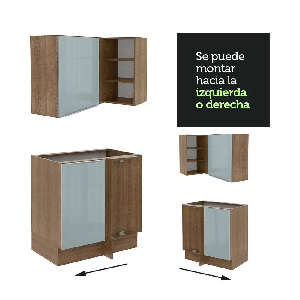 Combo completo de Cocina Esquinero 546cm Marrón/Gris Lux Madesa 05 - Image 6