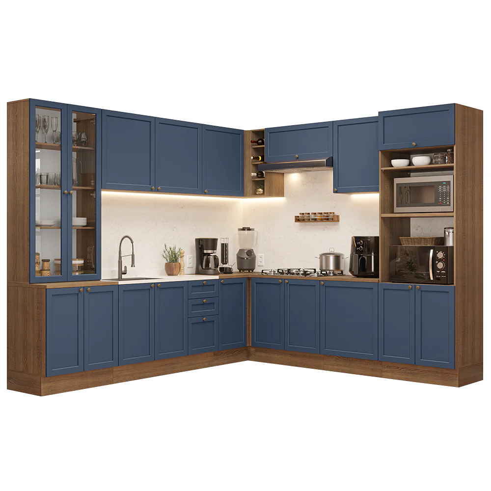 Combo completo de Cocina Esquinero 549 cm Marrón/Azul Vik Madesa 01 - Image 3