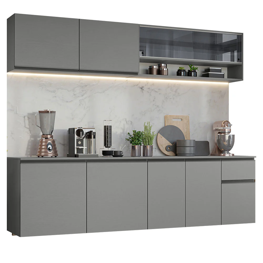 Combo Completo de Cocina Flotante 240 cm Gris Nice Madesa 05 - Image 3