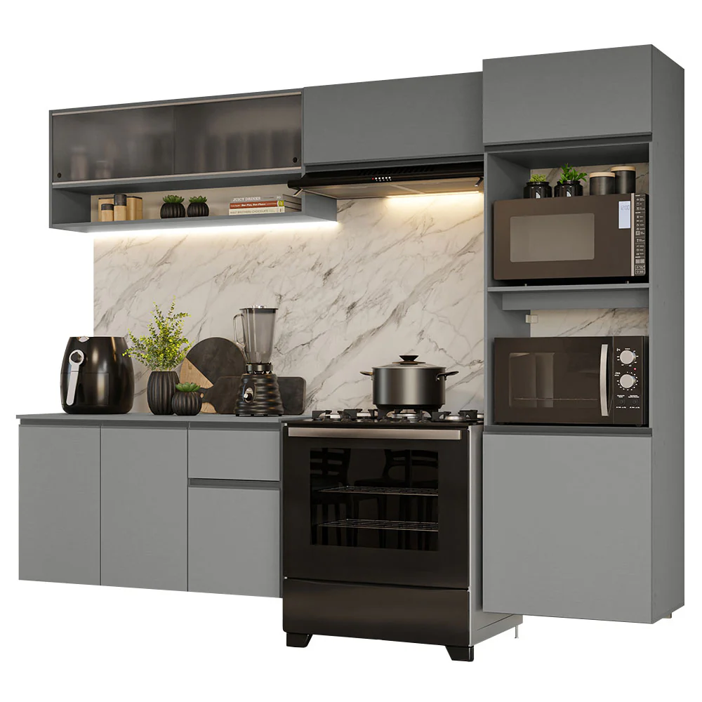Combo completo de Cocina Flotante 260cm Gris Nice Madesa 11 - Image 2