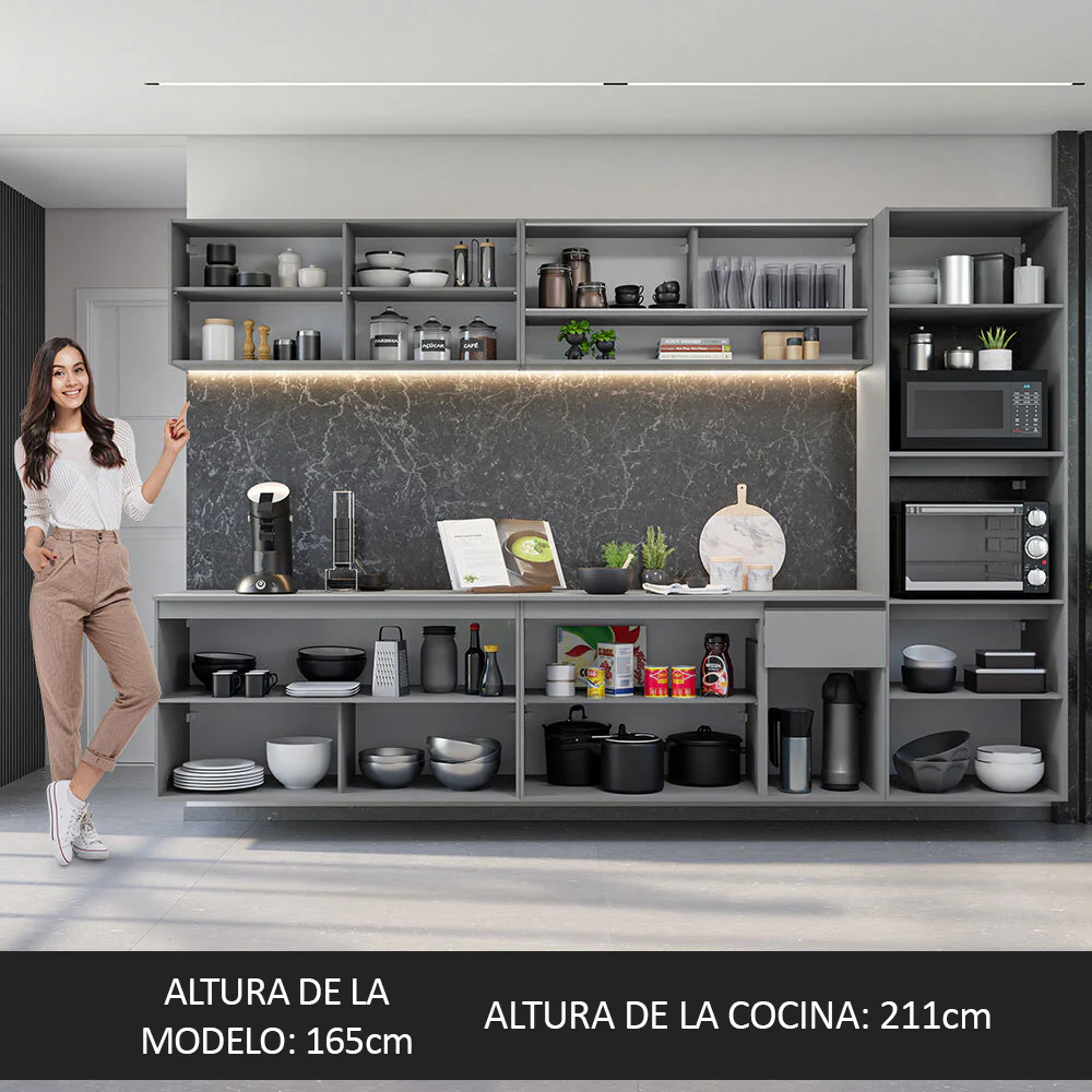 Combo Completo de Cocina Flotante 300 cm Gris Nice Madesa 03 - Image 5