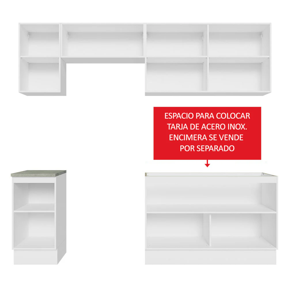 Combo completo de Cocina Glamy Madesa 240cm Blanco/Negro - Image 5