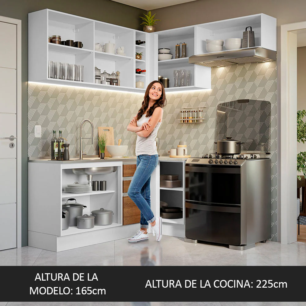 Combo completo de Cocina Esquinera Madesa 07 349cm Glamy - Image 6