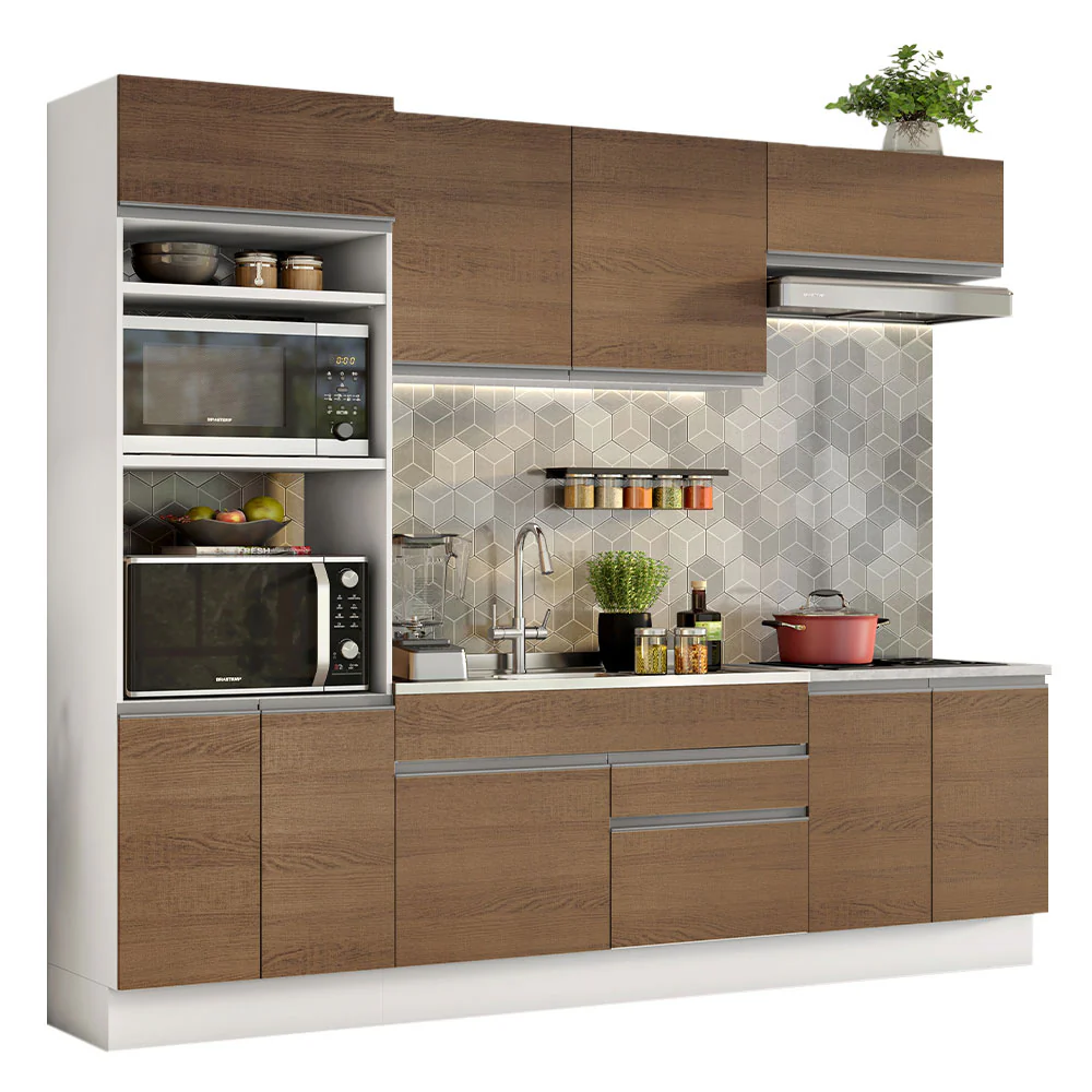 Combo completo de Cocina Madesa 270cm Glamy 13 - Blanco - Image 3