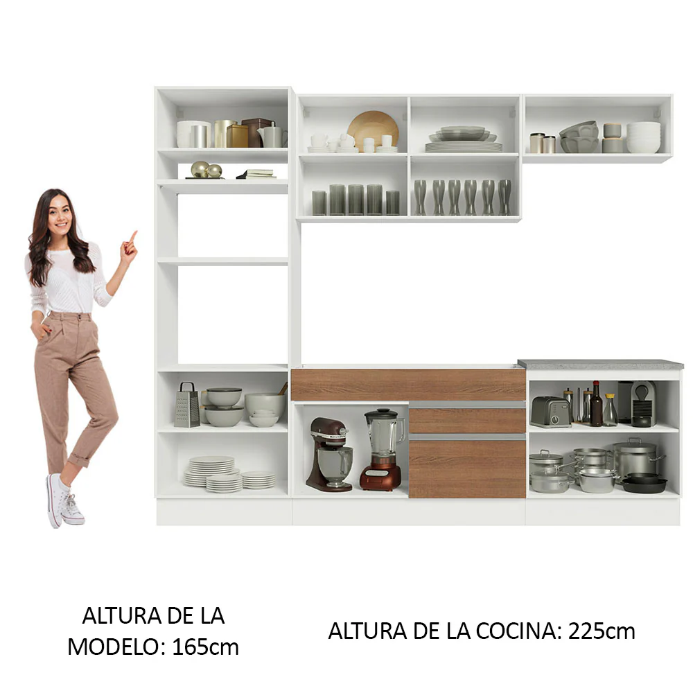 Combo completo de Cocina Madesa 270cm Glamy 13 - Blanco - Image 4