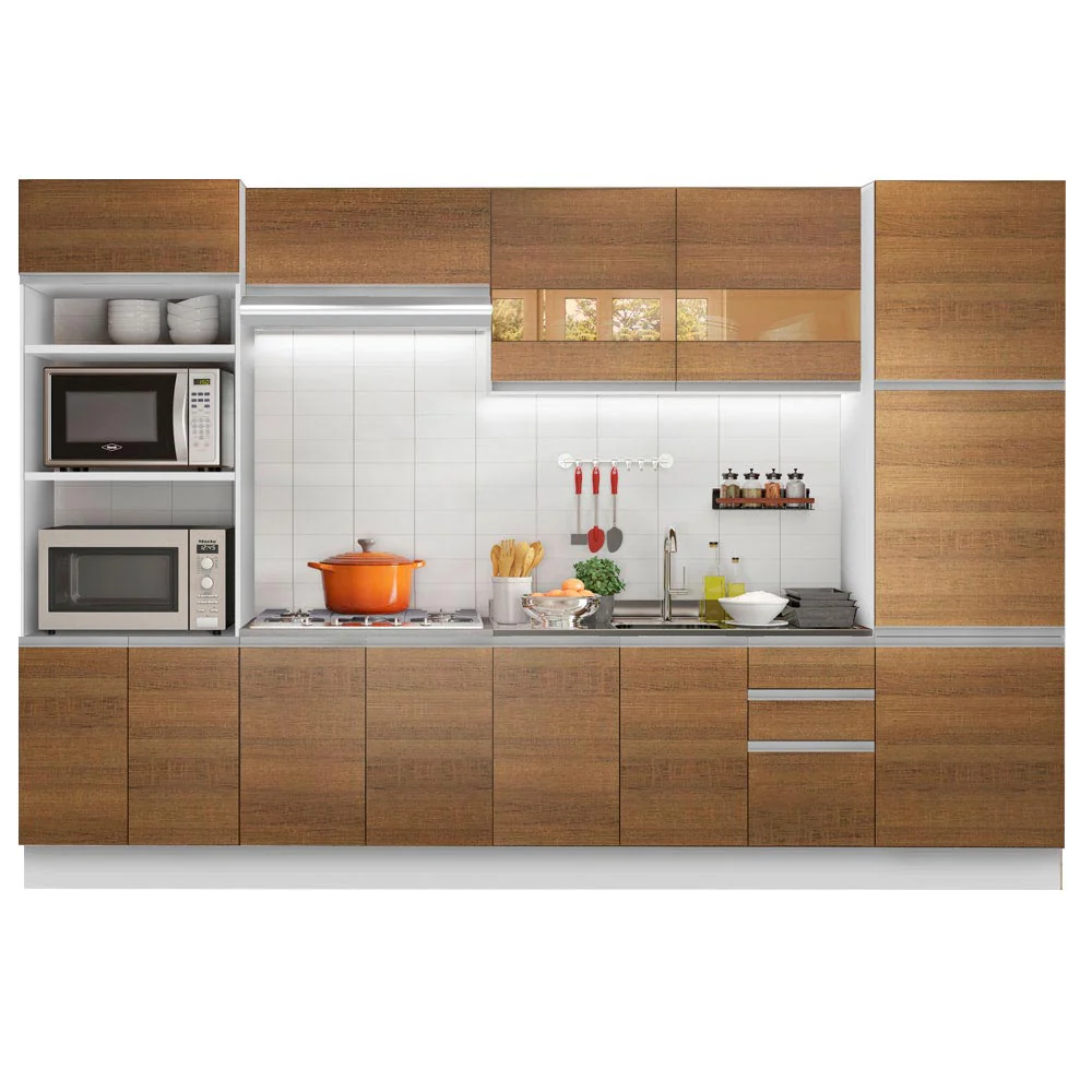 Combo completo de Cocina Madesa 330cm Roma 01 -Blanco/Rústico - Image 3