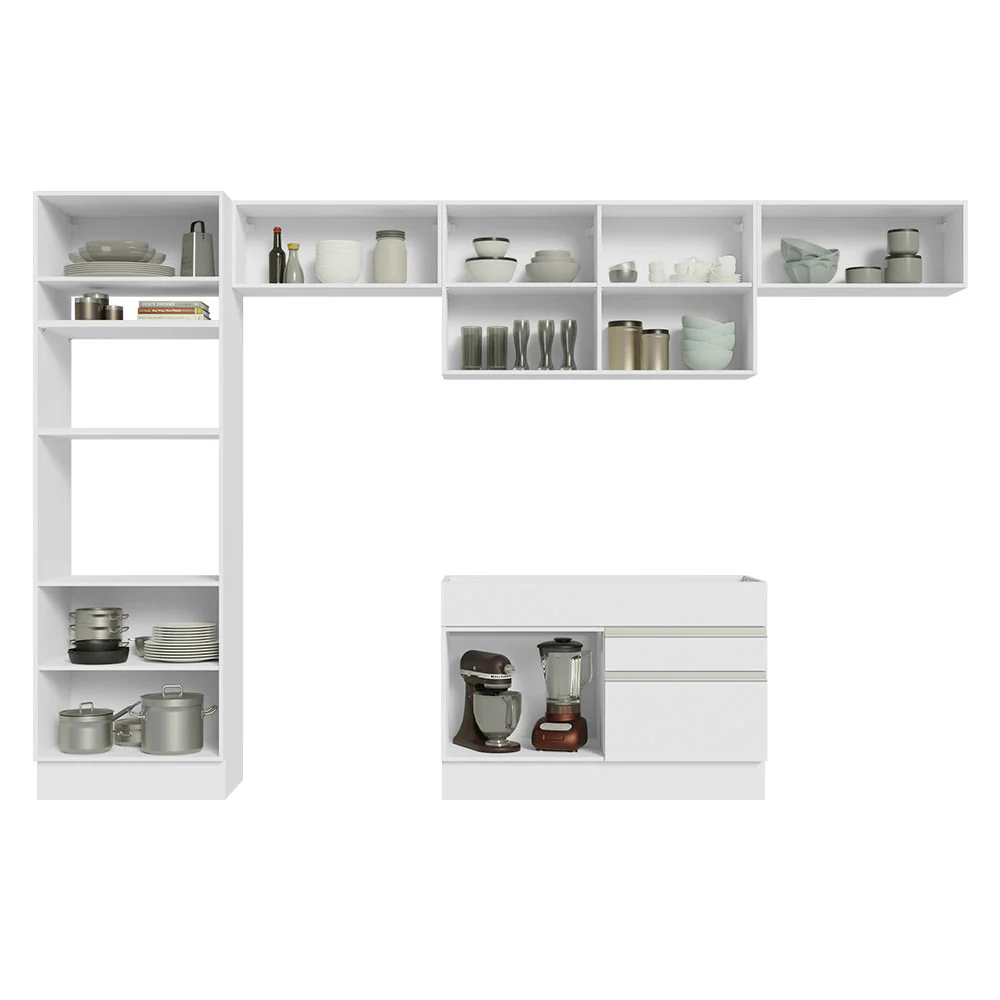 Combo completo de Cocina Madesa 350cm Glamy 01 - Blanco - Image 5