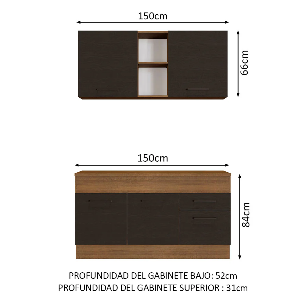 Combo de Cocina Madesa Agata 150cm MN 01 - Image 2