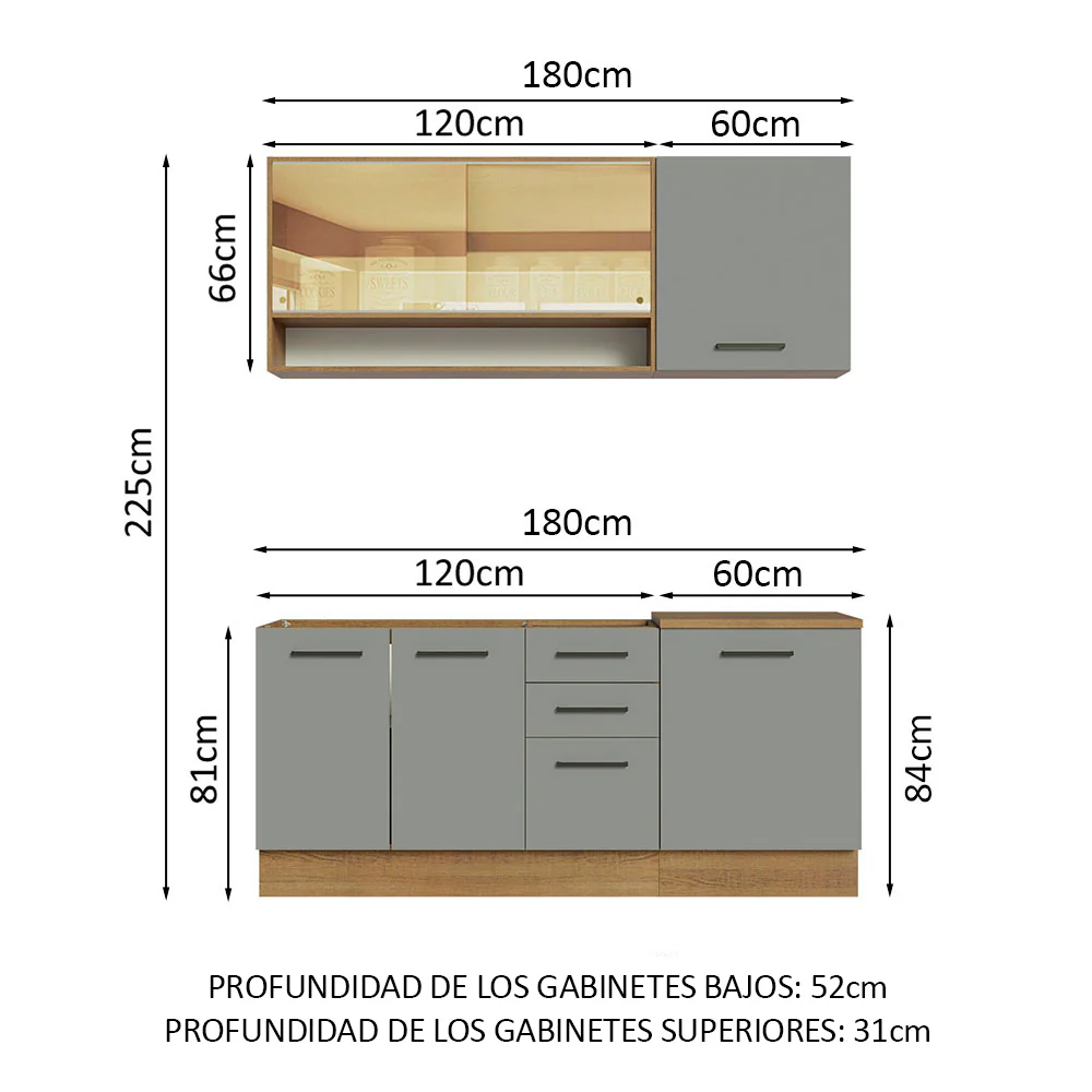 Combo de Cocina Madesa Agata 180cm MG 02 - Image 4