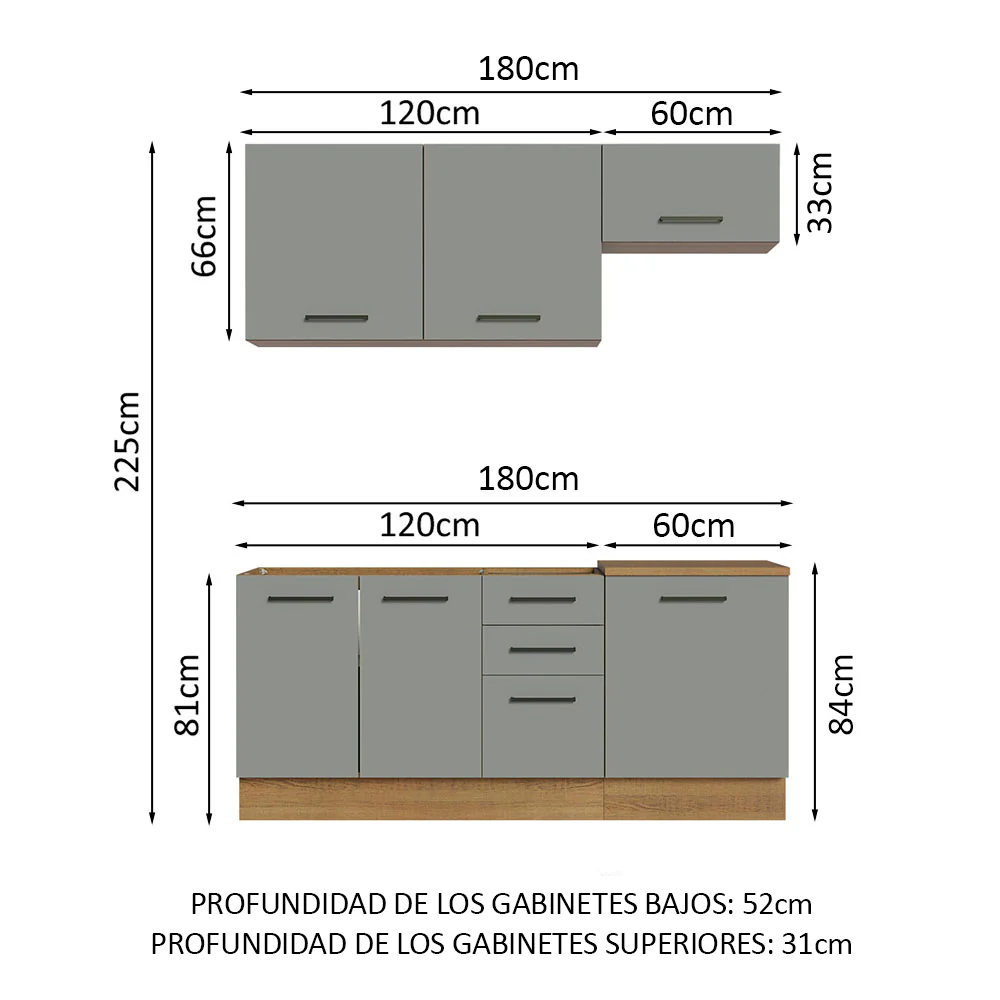 Combo de Cocina Madesa Agata 180cm MG - Image 2