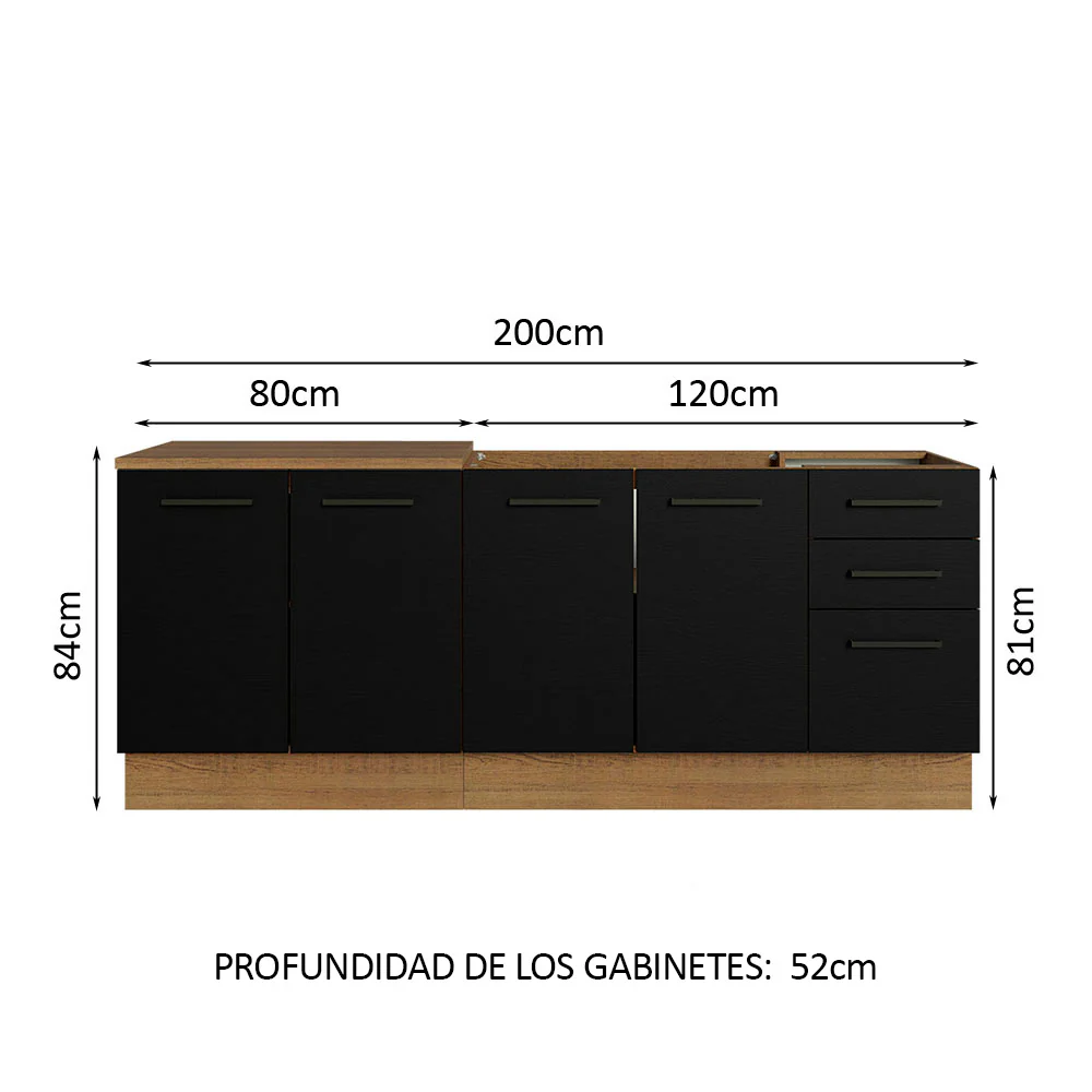 Combo de Cocina Madesa Agata 200cm MN 01 - Image 2