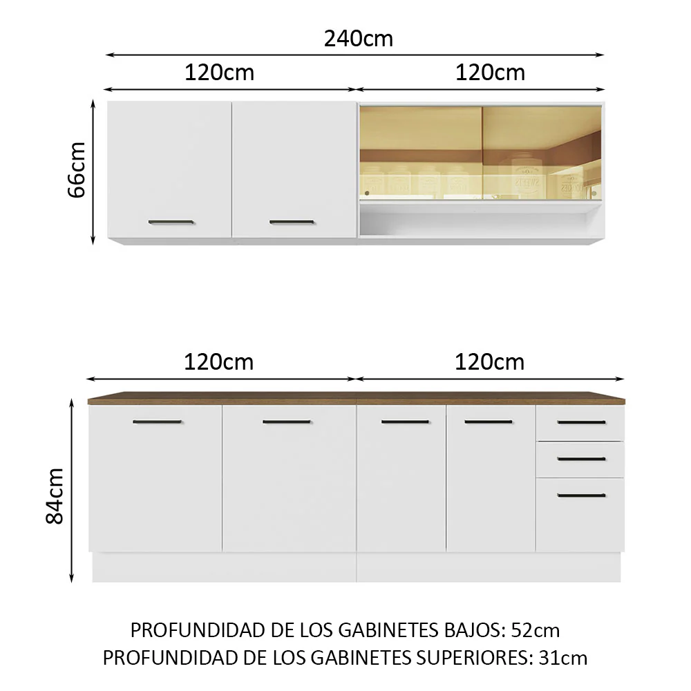 Combo completo de Cocina Madesa Agata 240cm BM 03 - Image 3