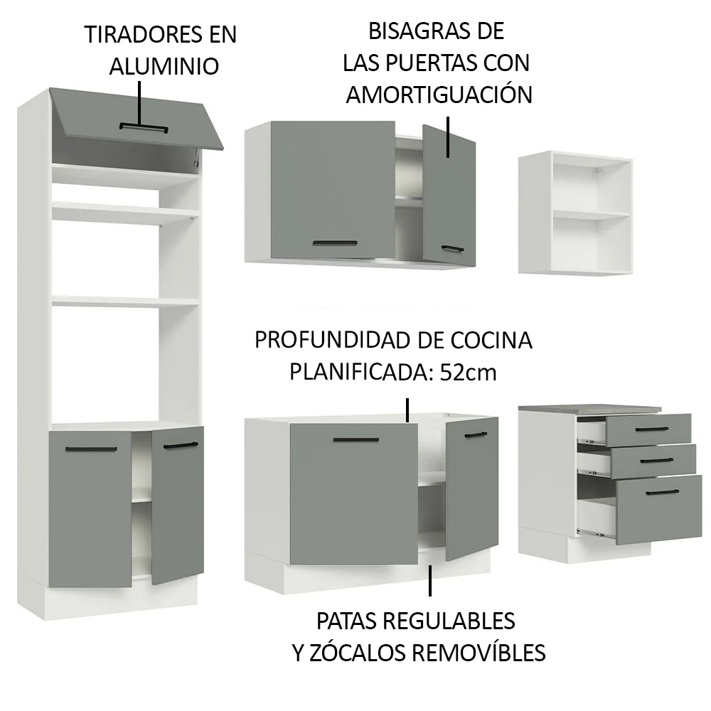 Combo completo de Cocina Madesa Agata 250cm BG 01 - Image 5
