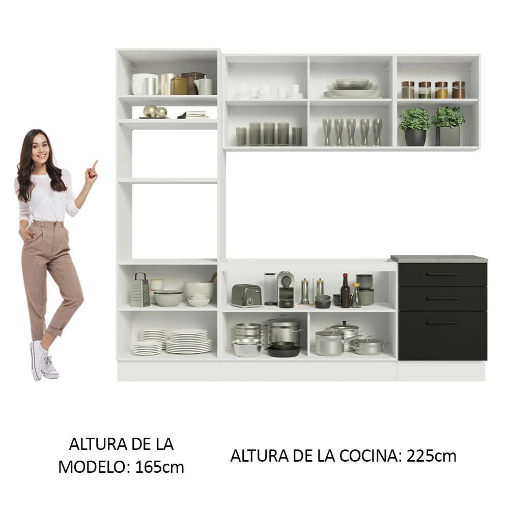 Combo completo de Cocina Madesa Agata 250cm BN 01 - Image 4