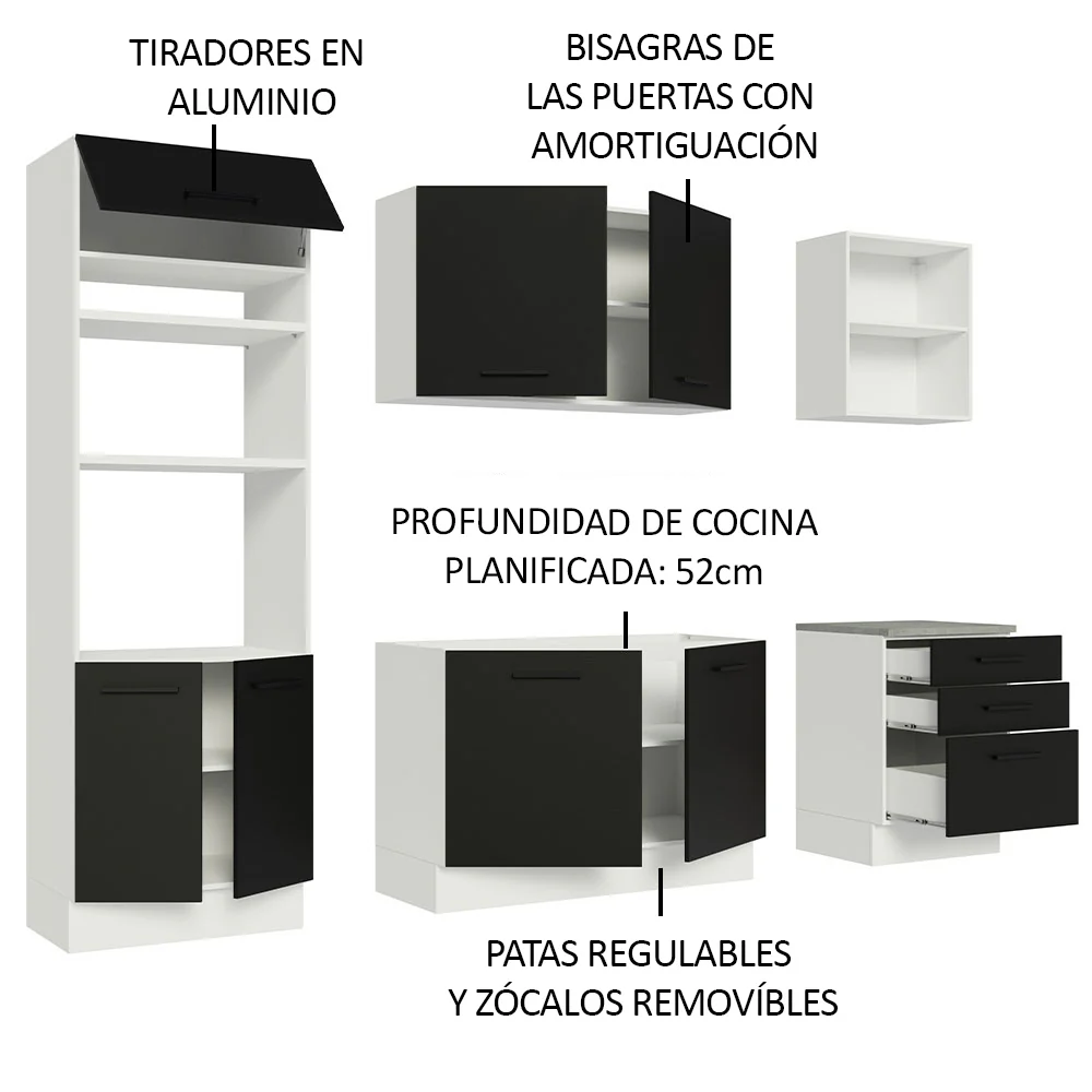 Combo completo de Cocina Madesa Agata 250cm BN 01 - Image 5