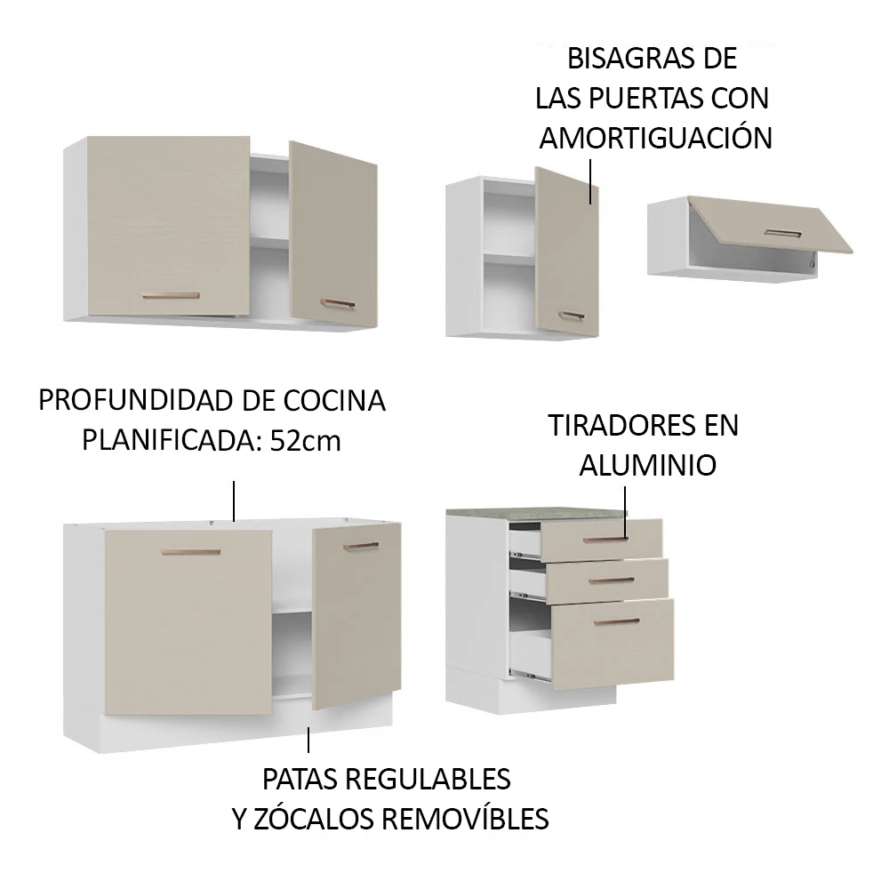 Combo completo de Cocina Madesa Agata 260cm BC 02 - Image 5