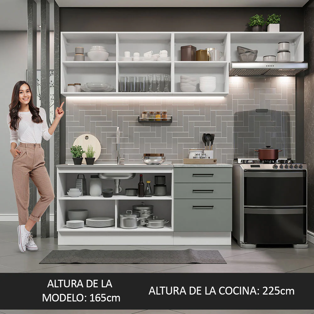 Combo completo de Cocina Madesa Agata 260cm BG 02 - Image 4