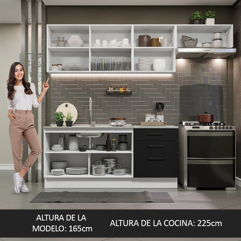 Combo completo de Cocina Madesa Agata 260cm BN 02 - Image 4