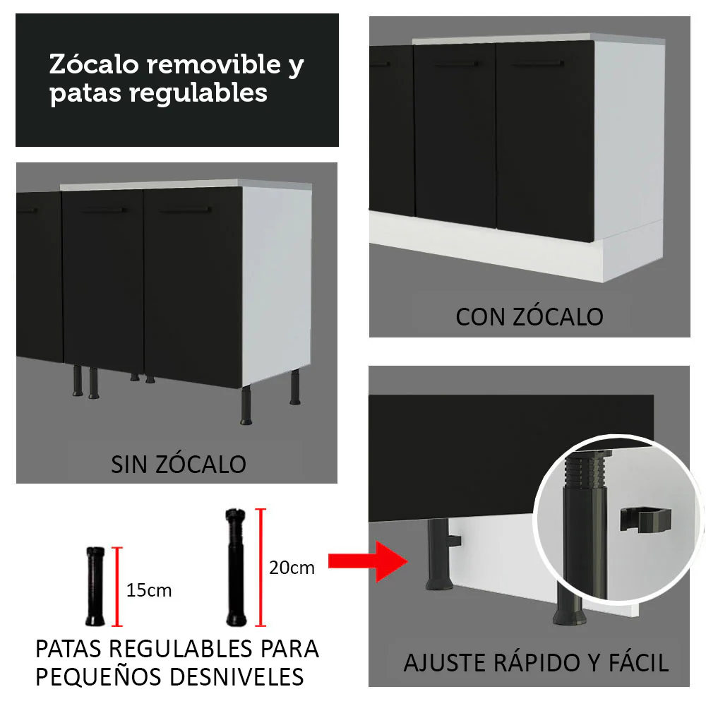 Combo completo de Cocina Madesa Agata 260cm BN 02 - Image 7