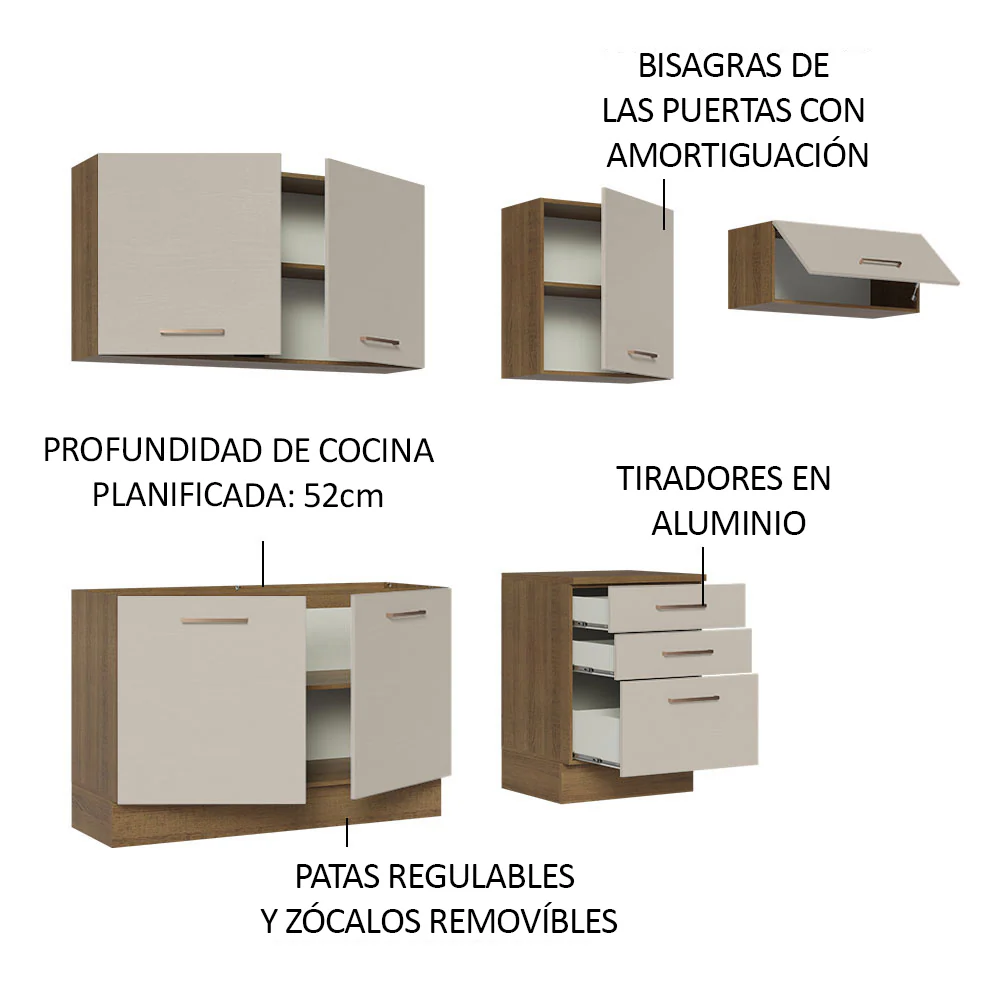 Combo completo de Cocina Madesa Agata 260cm MC 02 - Image 5