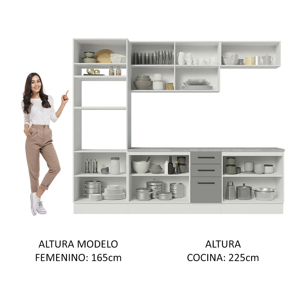 Combo completo de Cocina Madesa Agata 270cm BG 02 - Image 4