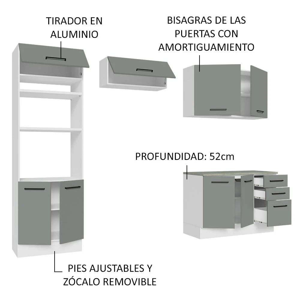 Combo completo de Cocina Madesa Agata 270cm BG 07 - Image 4