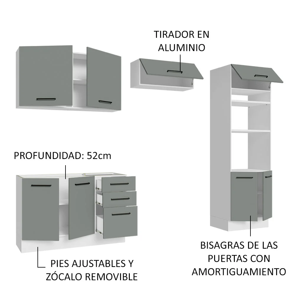 Combo completo de Cocina Madesa Agata 270cm BG 08 - Image 4