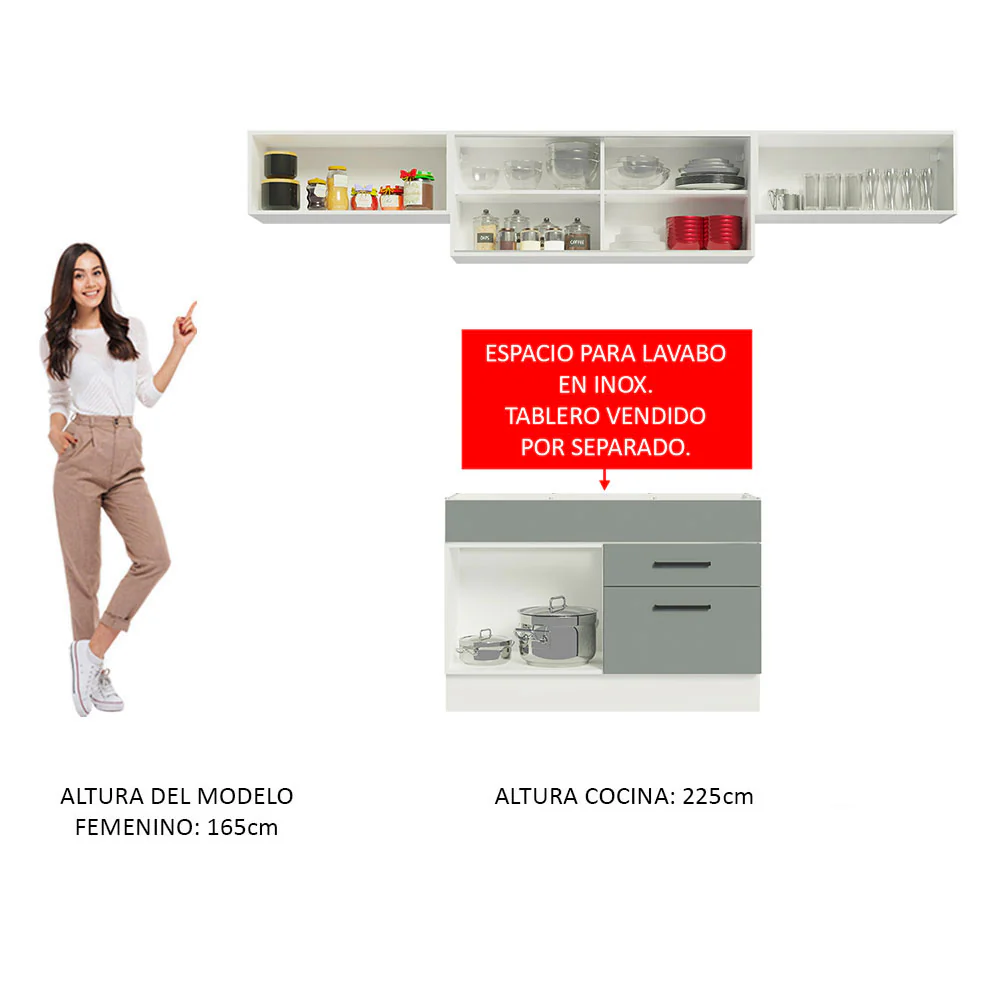 Combo completo de Cocina Madesa Agata 280cm BG 01 - Image 4